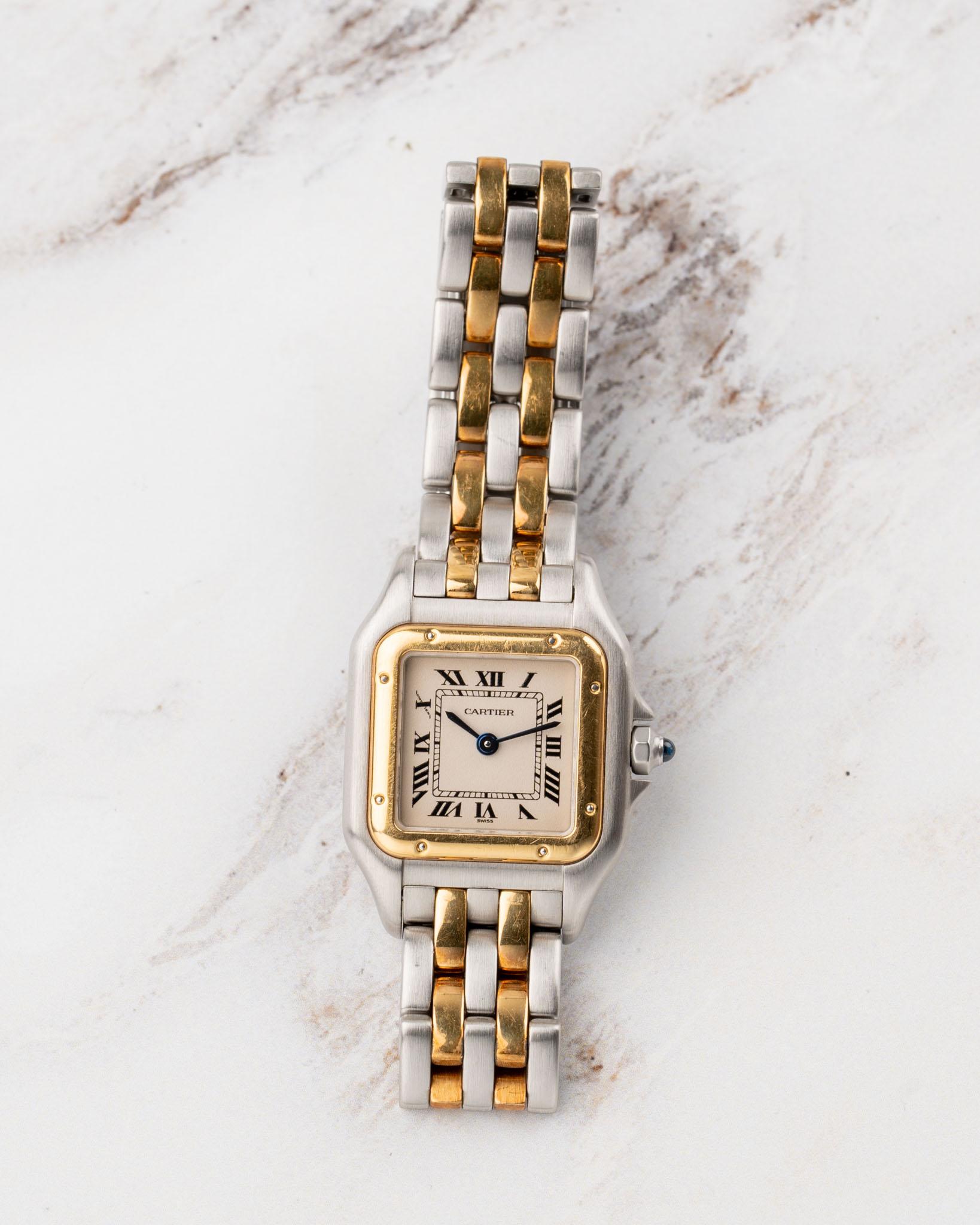 Cartier Panthere SM 1120 2 Row SS/YG 1990er Jahre Damen im Angebot