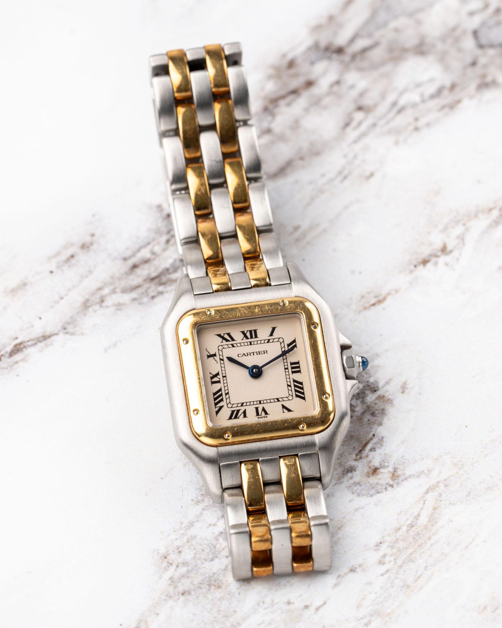 Cartier Panthere SM 1120 2 Row SS/YG 1990er Jahre im Angebot 2