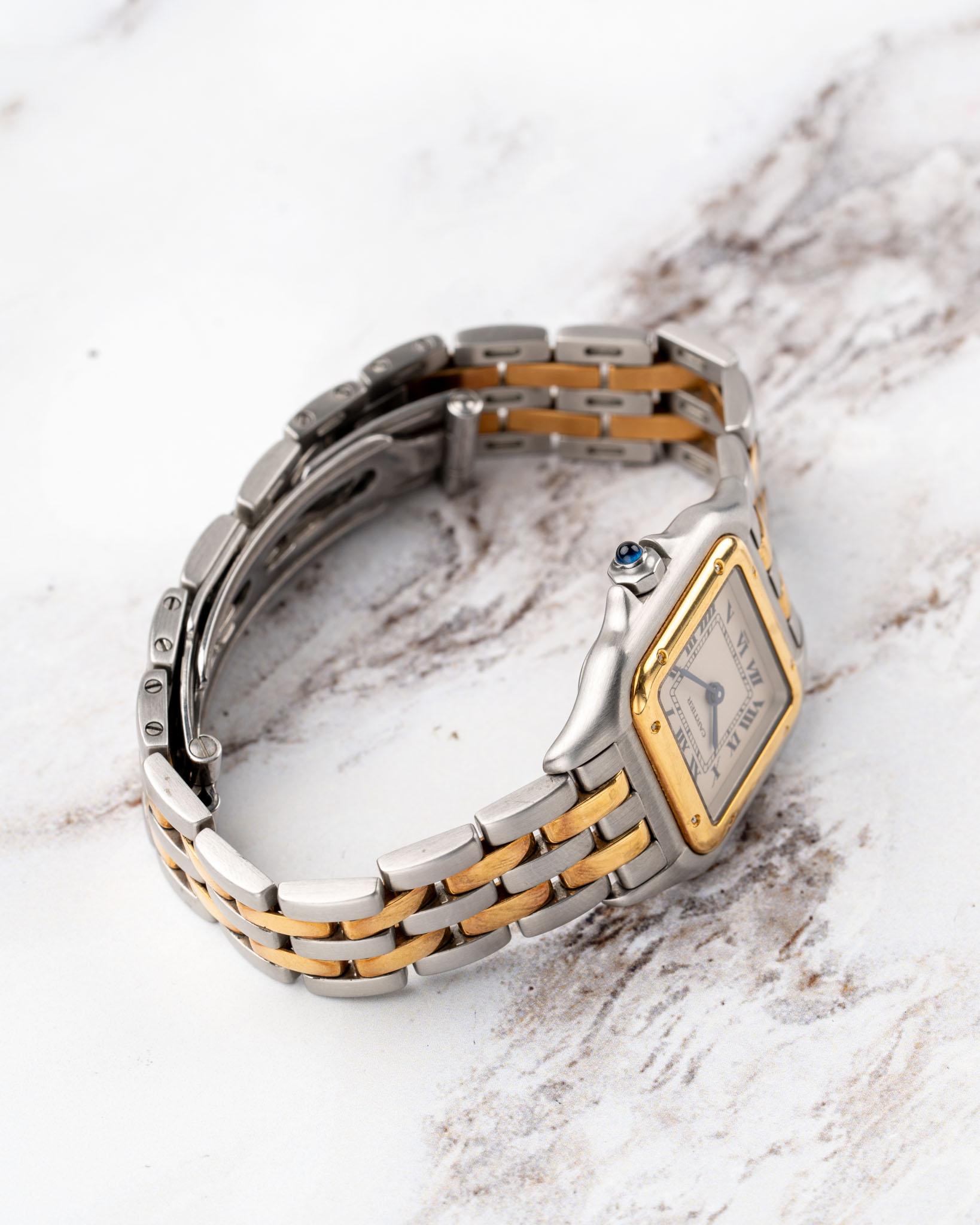 Cartier Panthere SM 1120 2 Row SS/YG 1990er Jahre im Angebot 5