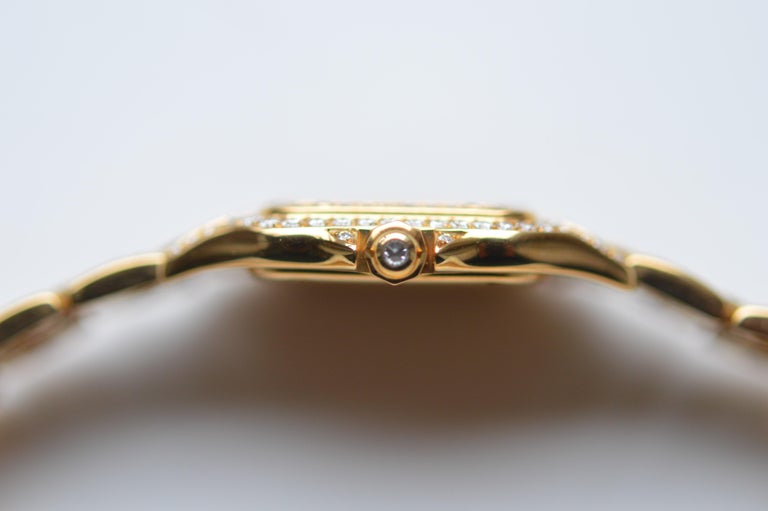 Women's Cartier Panthère SM 18k Yellow Gold Full Diamond Pavé Unworn Full Set For Sale