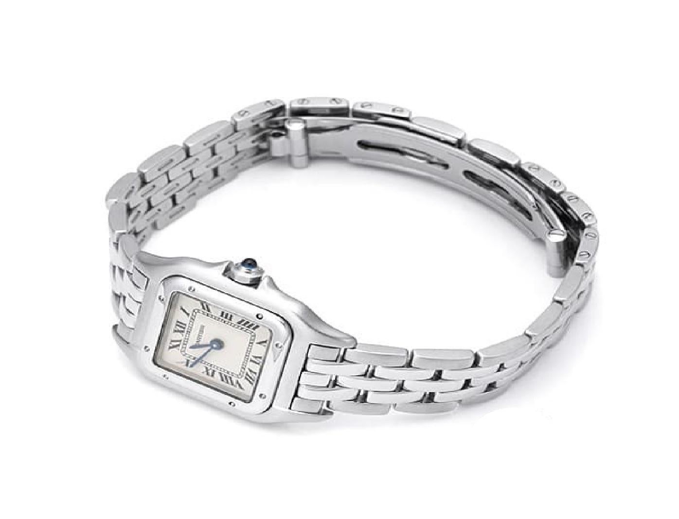Cartier Panthere SM W25033P5 - Elegant Ladies' Stainless Steel Quartz Watch In Excellent Condition In Holtsville, NY