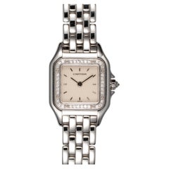 Cartier Panthere SM WF3231F3 Ivory Dial Diamond Bezel 18k WG Quartz