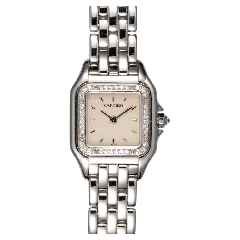 Cartier Panthere SM WF3231F3 Ivory Dial Diamond Bezel 18k WG  display picture 1