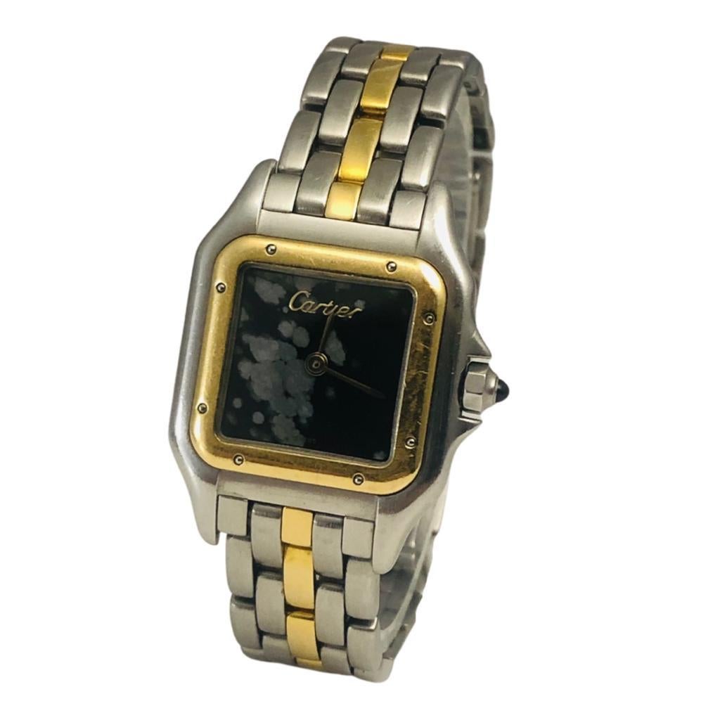 DESCRIPTION

ITEM SPECIFICATION

Brand: Cartier

Model: Panthere De Cartier

Movement: Quartz

Case Size: 22mm

Dial: Marble Dial

Case Material: Stainless Steel/Yellow Gold

Bracelet Material: Stainless Steel/Yellow Gold

Crystal: Scratch-Resistant