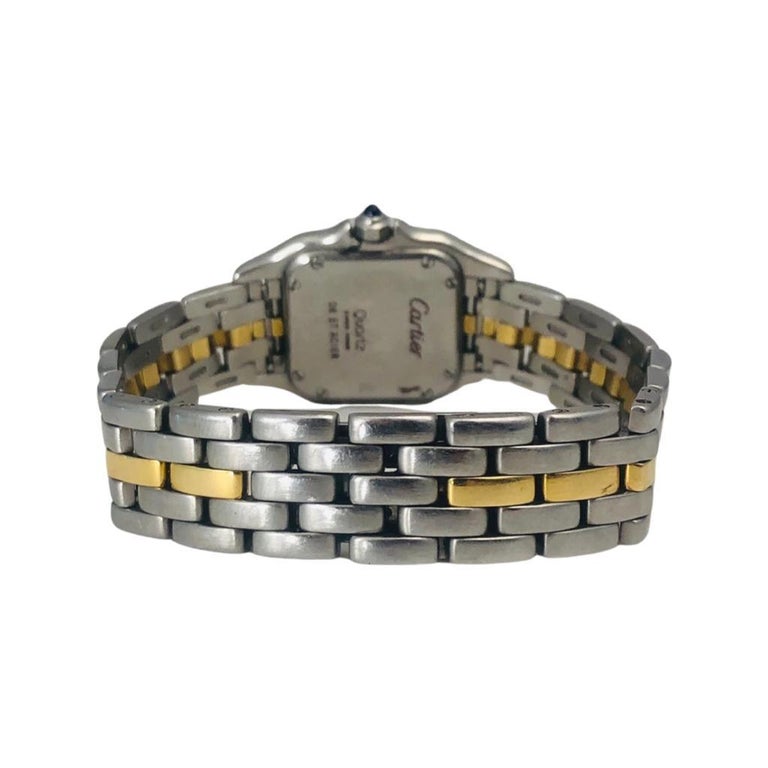 Cartier Panthere Stainless Steel / Yellow Gold Obsidian Dial Ref. 166921  For Sale 1