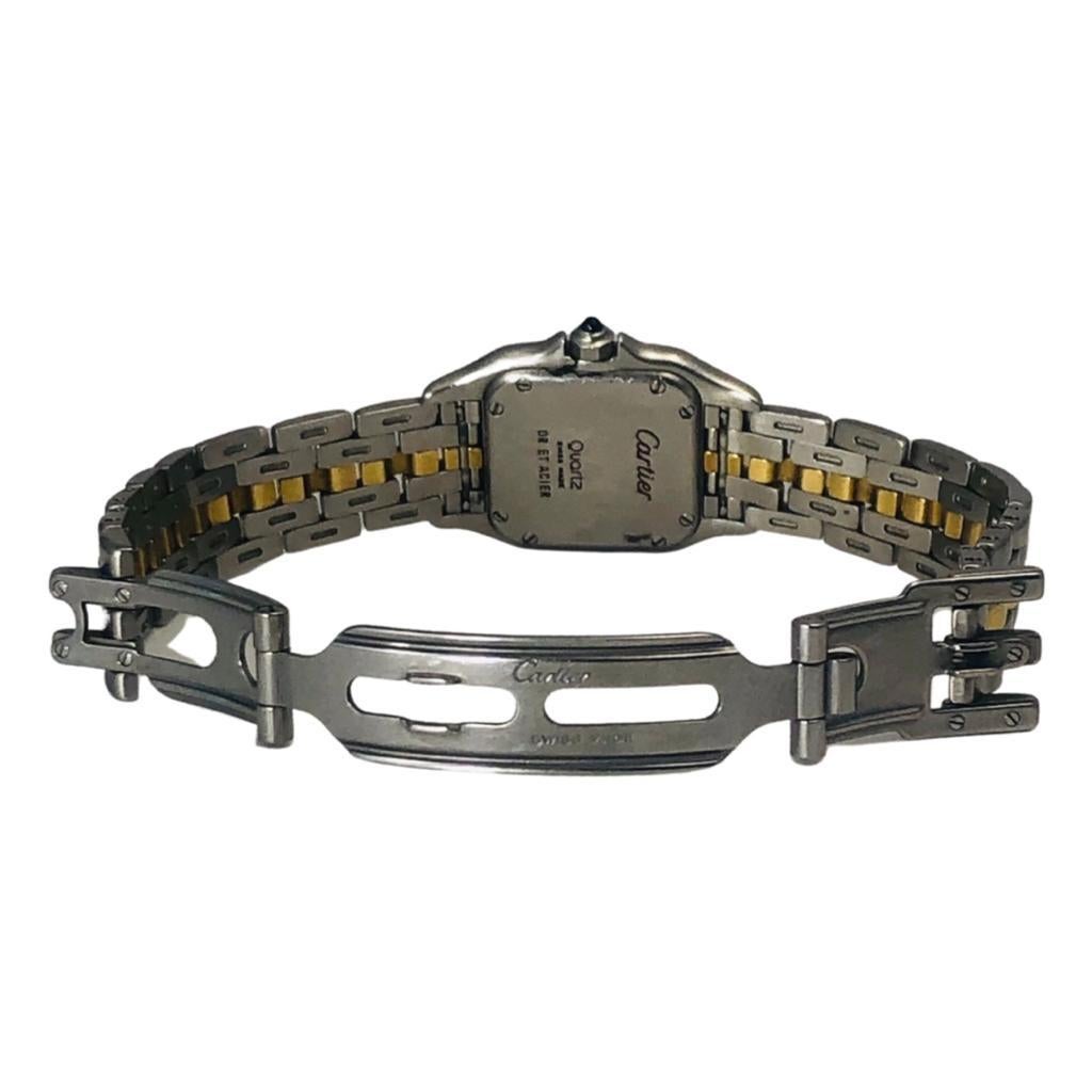 Cartier Panthere Edelstahl / Gelbgold Obsidian Zifferblatt Ref. 166921 im Angebot 2