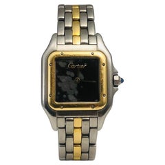 Cartier Panthere Stainless Steel / Yellow Gold Obsidian Dial Ref. 166921 