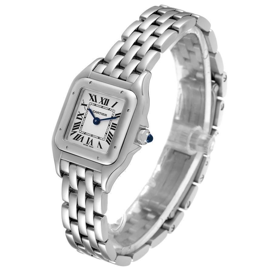 Cartier Panthere Small Steel Ladies Watch WSPN0006 Box Papers In Excellent Condition In Atlanta, GA