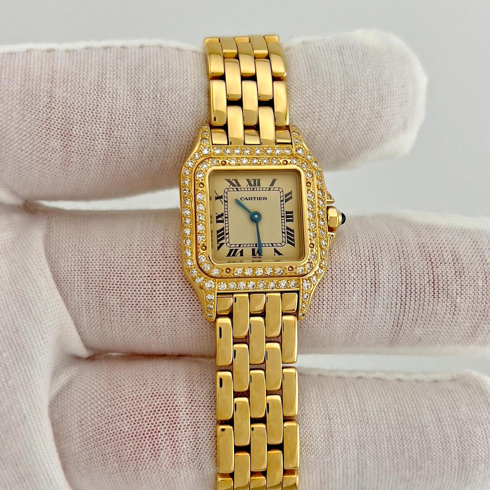 Cartier Panthere Pequeño 866911 22mm Bisel Diamante Oro Amarillo 18K 2025 Servicio Corte redondo en venta