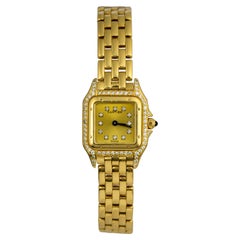 Cartier Panthere Small Diamond Hour Marker & Case 18k Yellow Gold