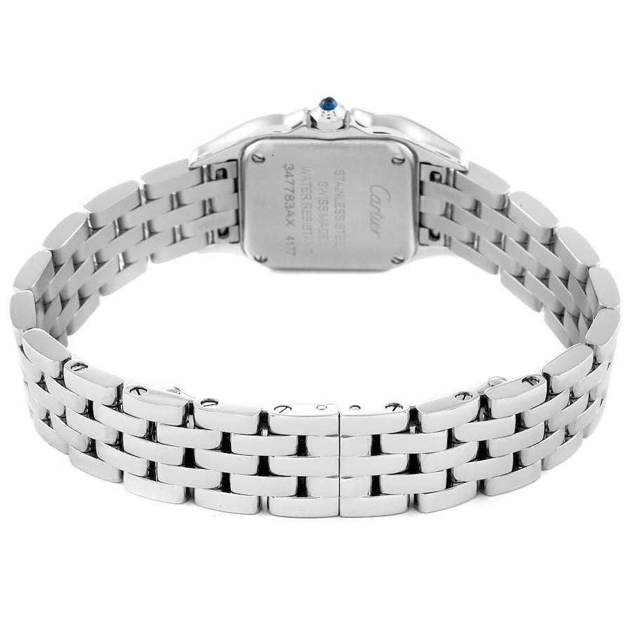 Women's Cartier Panthere Small Steel Diamond Bezel Ladies Watch W4PN0007 Box Card