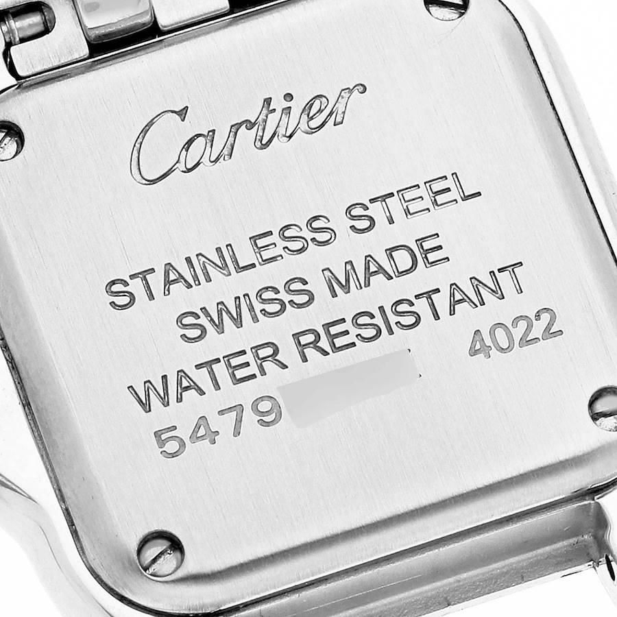 Cartier Panthere Small Steel Diamond Bezel Ladies Watch W4PN0007 Box Papers In Excellent Condition In Atlanta, GA