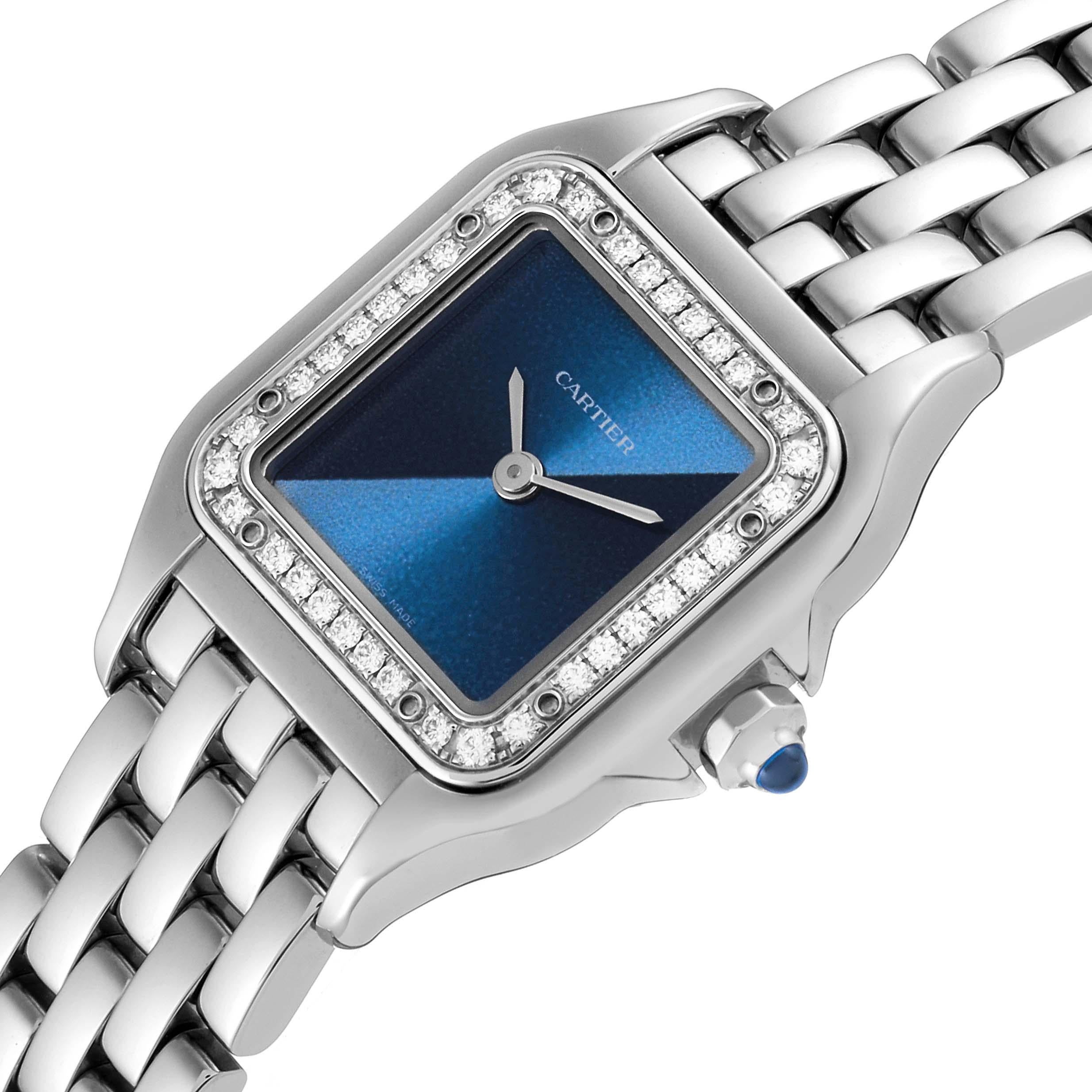 Cartier Panthere Small Steel Diamond Bezel Ladies Watch W4PN0013 Unworn 1