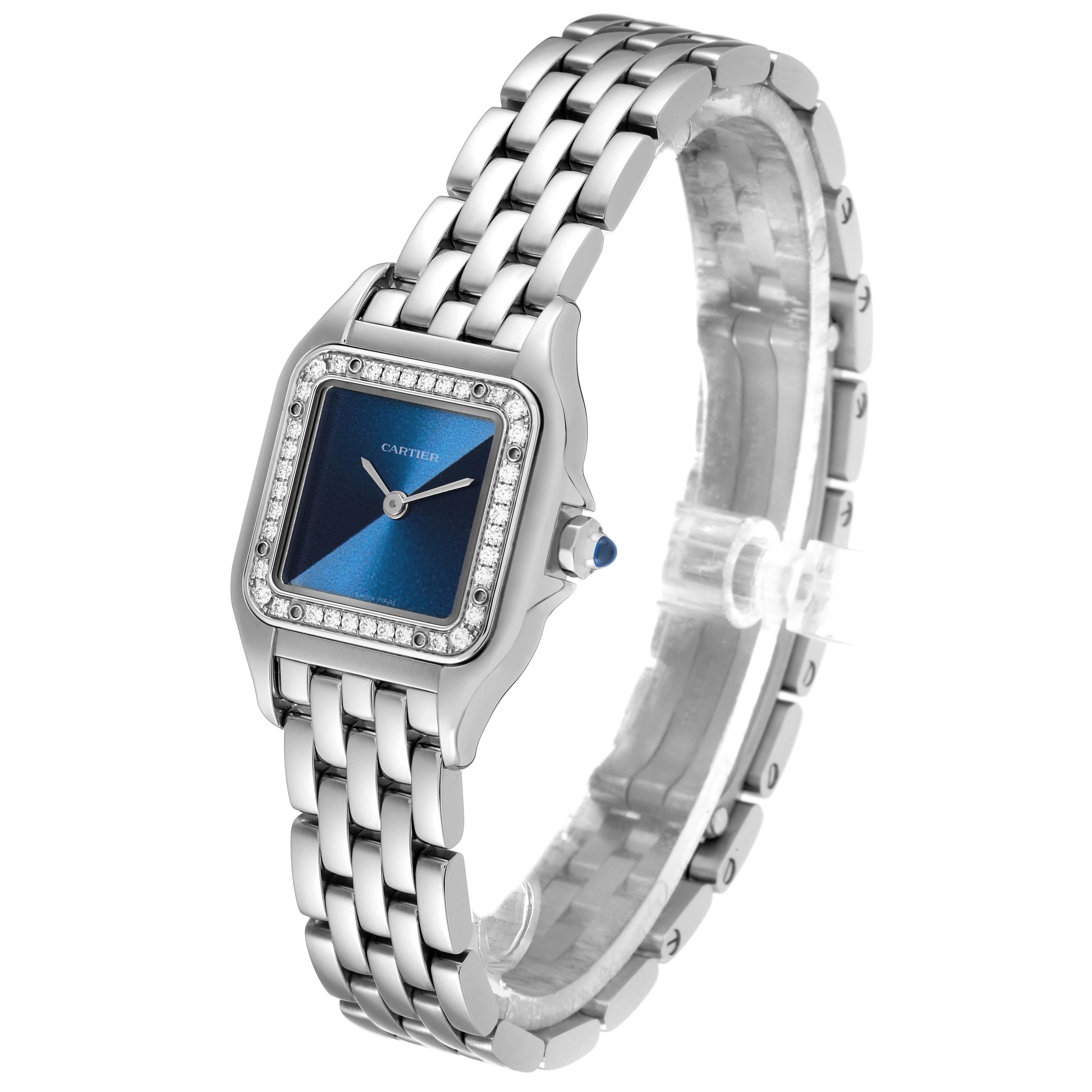 Cartier Panthere Small Steel Diamond Bezel Ladies Watch W4PN0013 Unworn 4