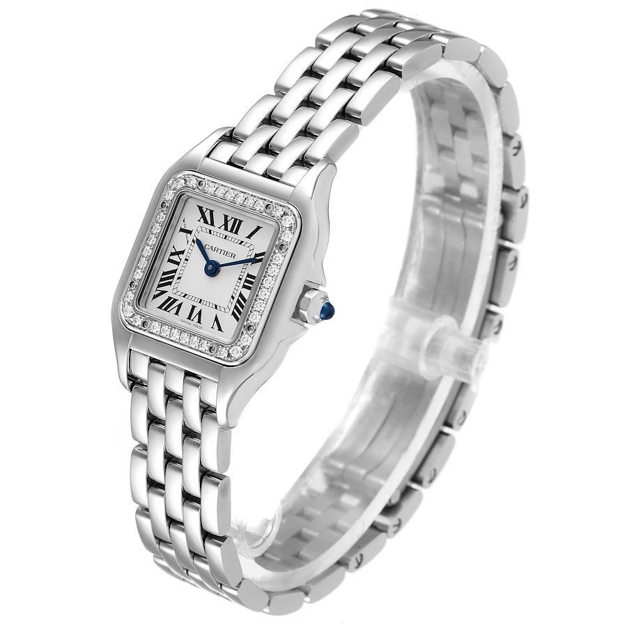 cartier panthere small diamond silver dial ladies watch w4pn0007