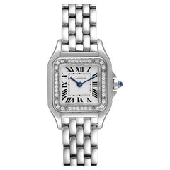 Cartier Panthere Small Steel Diamond Ladies Watch W4PN0007 Unworn