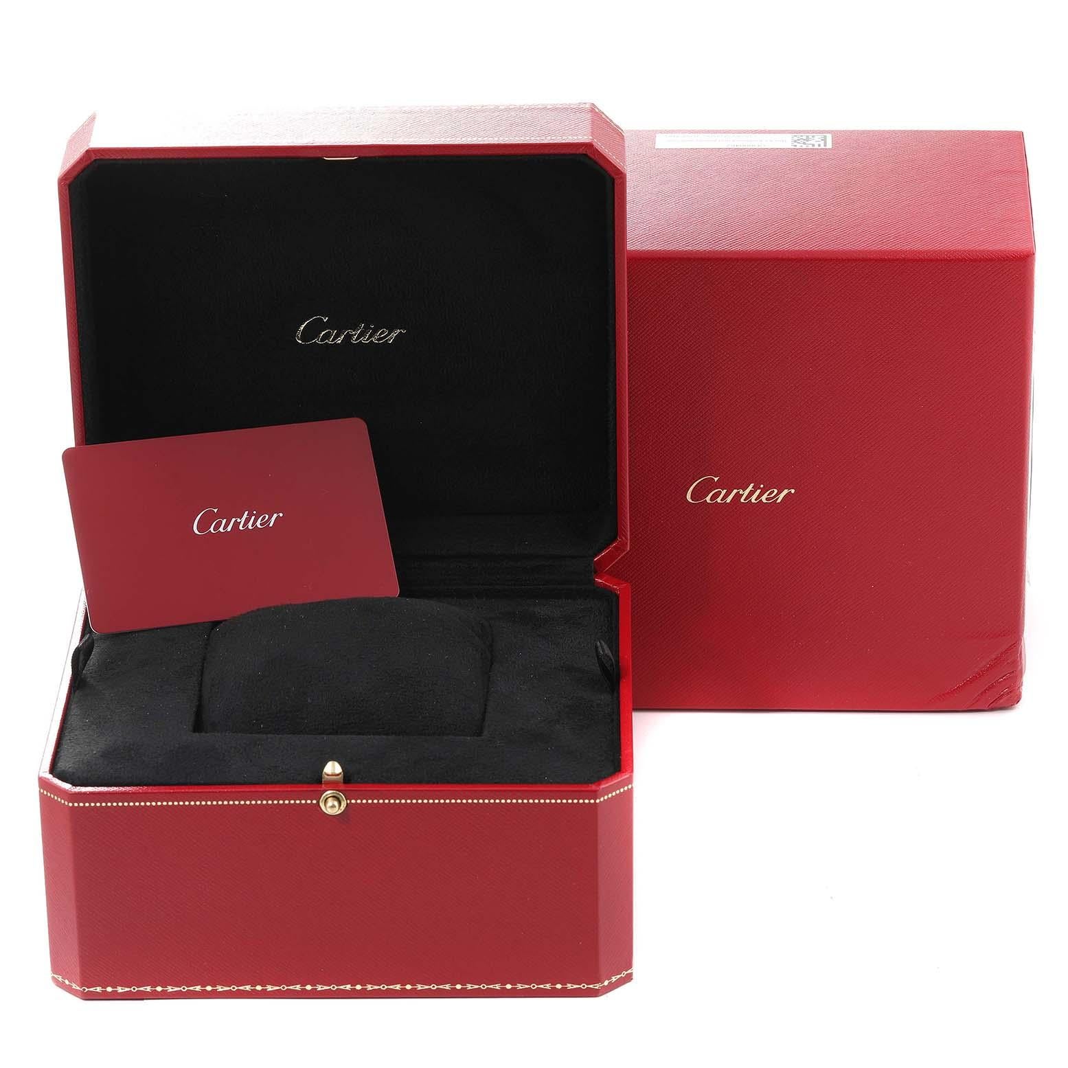 Cartier, petite montre Panthère en acier, or rose et diamants, pour femmes W3PN0006 avec carte de boîte en vente 6