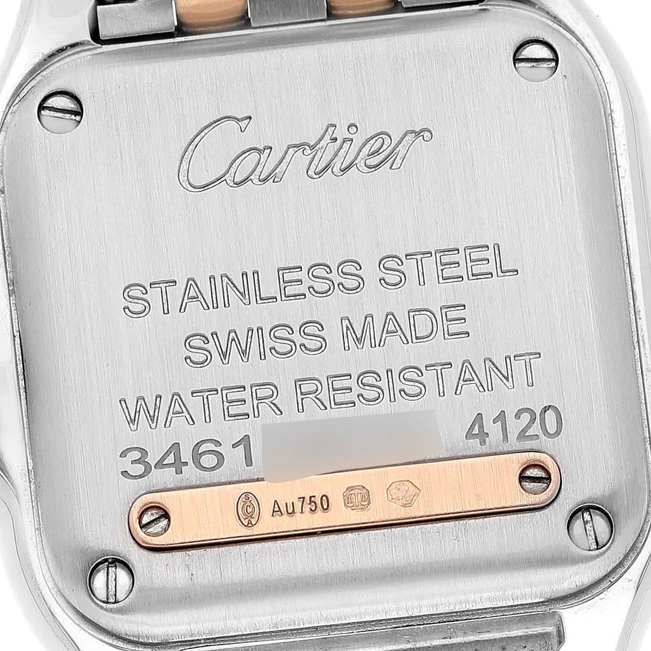 Cartier, petite montre Panthère en acier, or rose et diamants, pour femmes W3PN0006 avec carte de boîte en vente 2