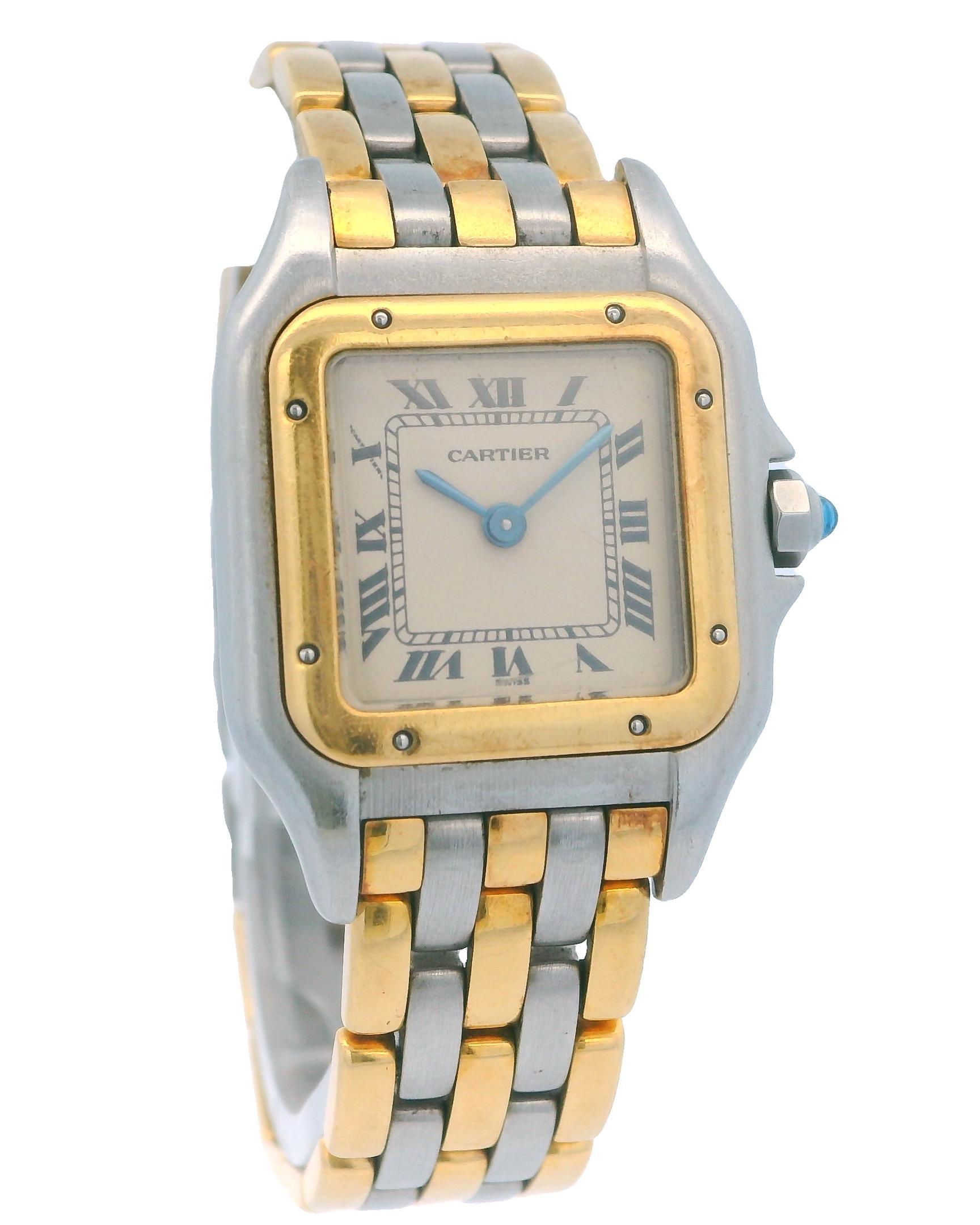 Cartier Panthere Small Three Row Gold 18K & Stainless Steel Box & Papers 3