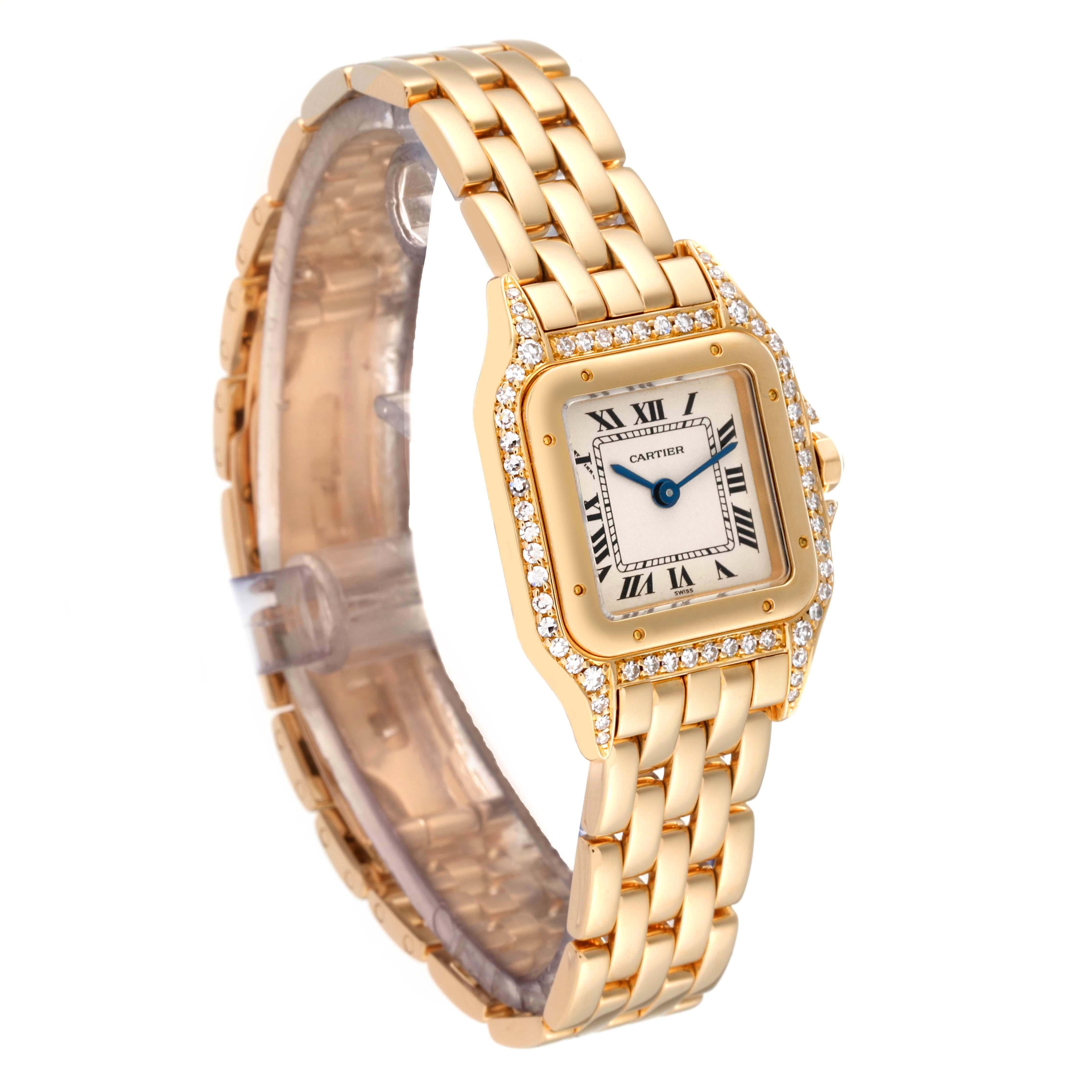 Cartier Panthere Small Yellow Gold Diamond Ladies Watch 17439 6