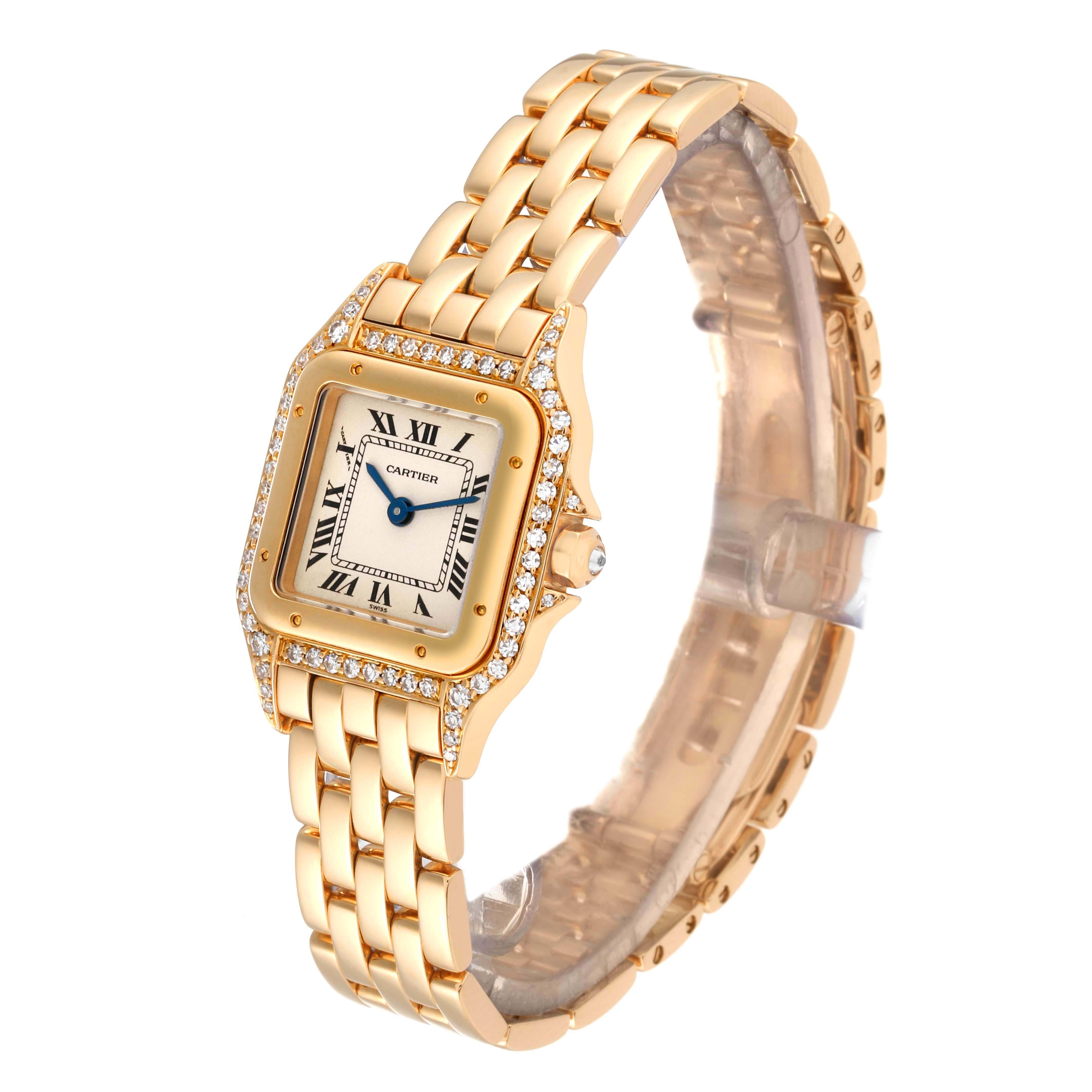 Women's Cartier Panthere Small Yellow Gold Diamond Ladies Watch 17439
