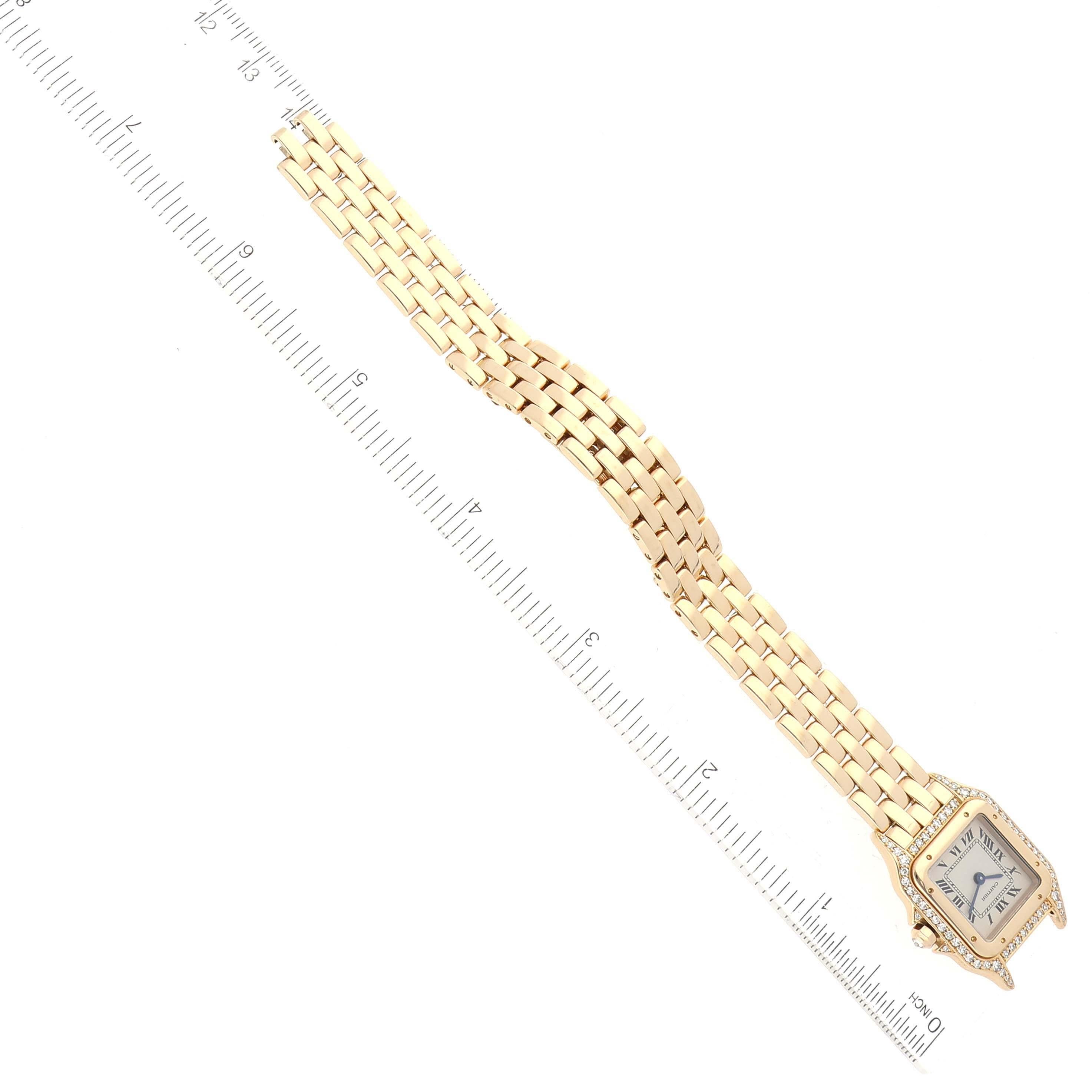 Cartier Panthere Small Yellow Gold Diamond Ladies Watch 17439 5