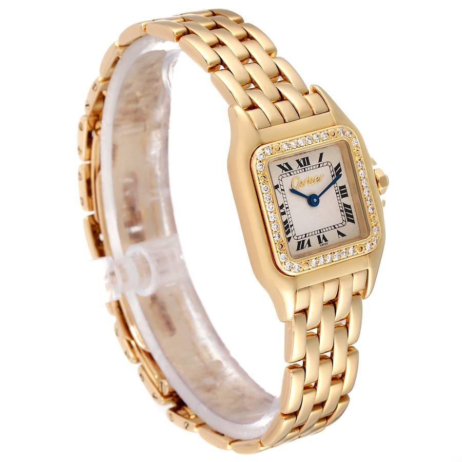 Cartier Panthere Damenuhr aus Gelbgold mit Diamanten im Zustand „Hervorragend“ in Atlanta, GA