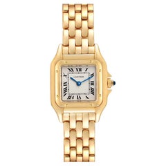 Cartier Panthere Small Yellow Gold Silver Dial Watch W25022B9 Box Papers