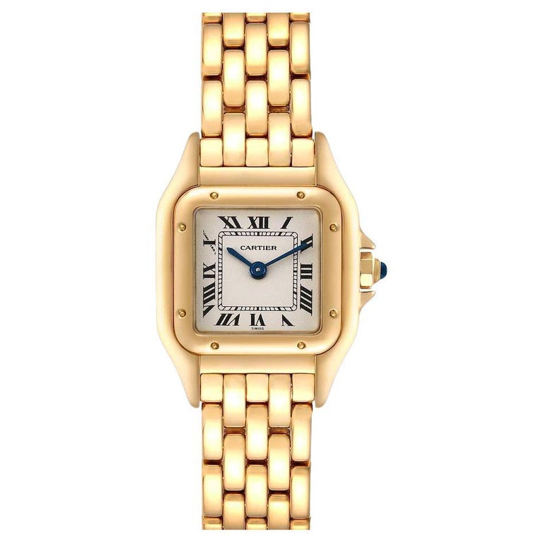 Cartier Panthere Small Yellow Gold Silver Dial Watch W25022B9 at 1stDibs
