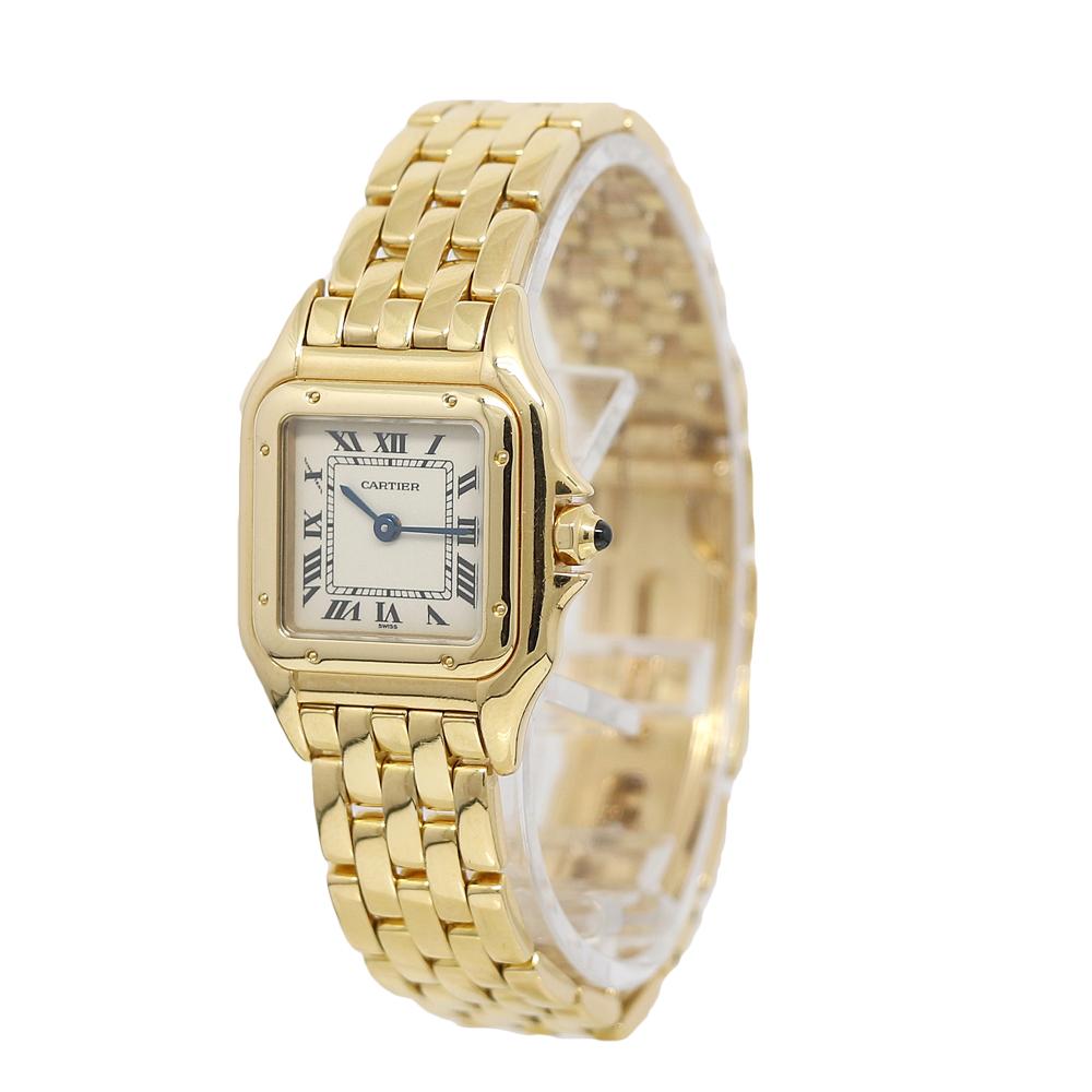 Cartier Panthere Small Yellow Gold Watch Model W215022B9 In Excellent Condition For Sale In Naples, FL