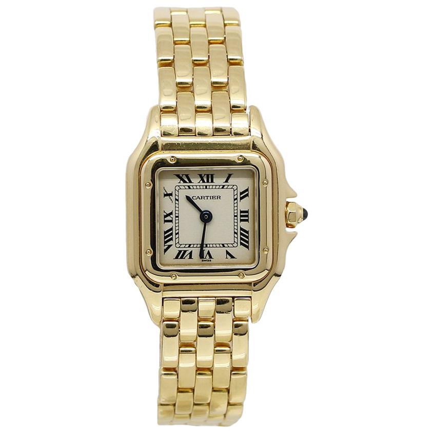 Cartier Panthere Small Yellow Gold Watch Model W215022B9 For Sale