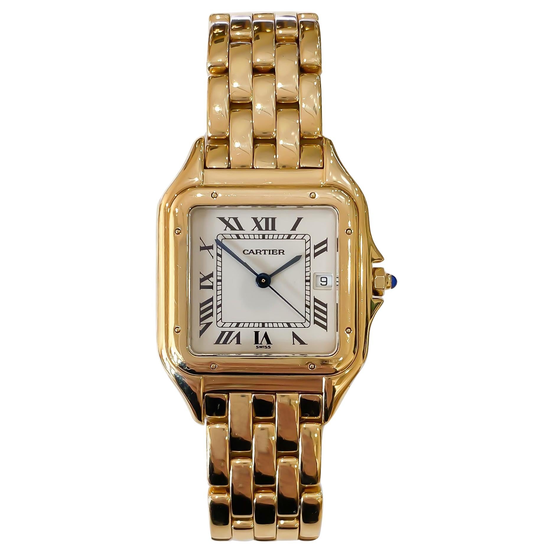 Cartier Panthere Solid 18 Karat Yellow Gold, Quartz Movement and Box