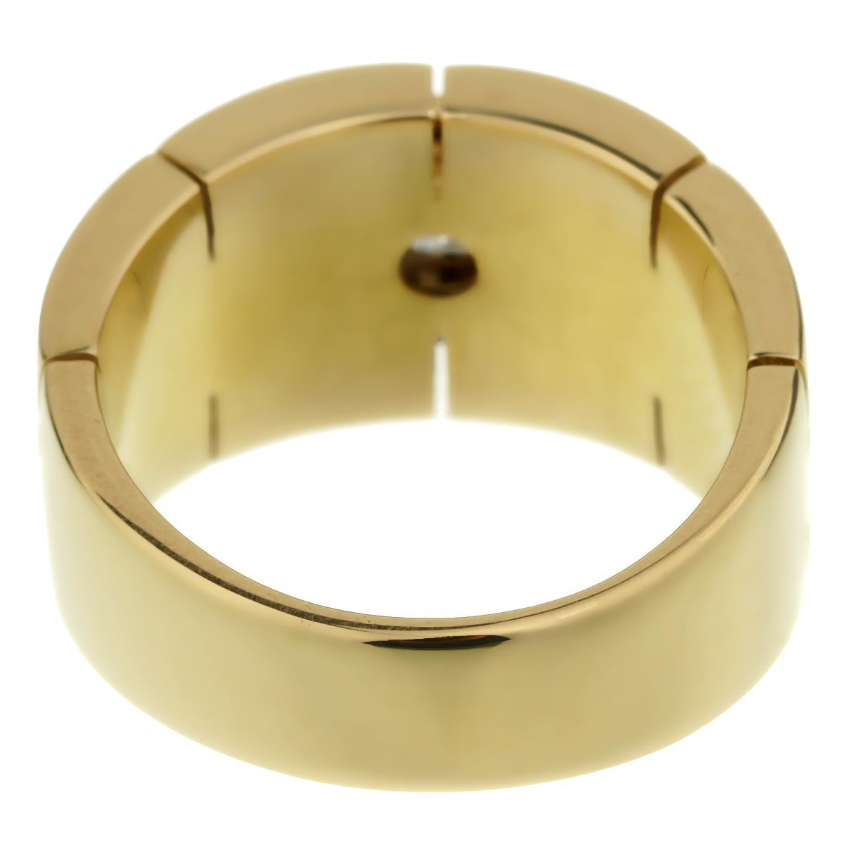 Ein ikonischer Cartier-Panthere-Ring mit einem runden Cartier-Diamanten im Brillantschliff von 0,25 Karat in 18 Karat Gelbgold. Der Ring hat die Größe 5 1/4 und kann bei Bedarf in der Größe angepasst werden.