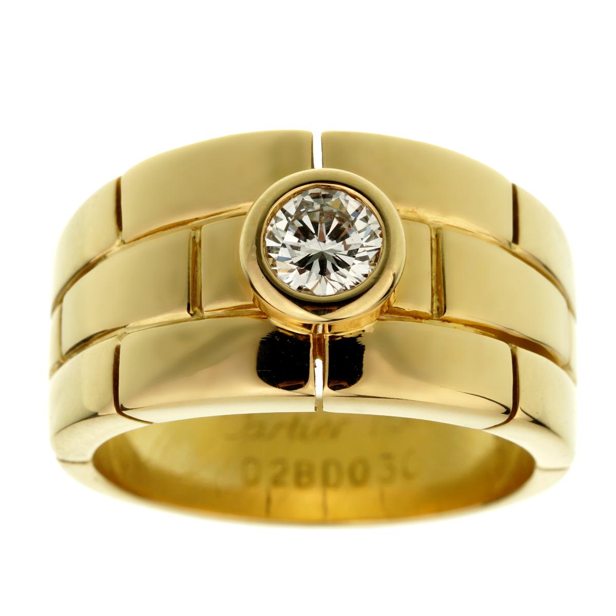 Cartier Panthere Solitär Gelbgold Band Ring im Zustand „Hervorragend“ im Angebot in Feasterville, PA