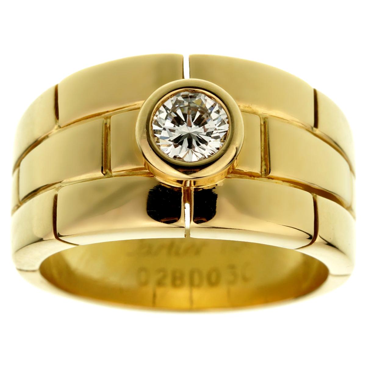 Cartier Panthere Solitaire Yellow Gold Band Ring For Sale