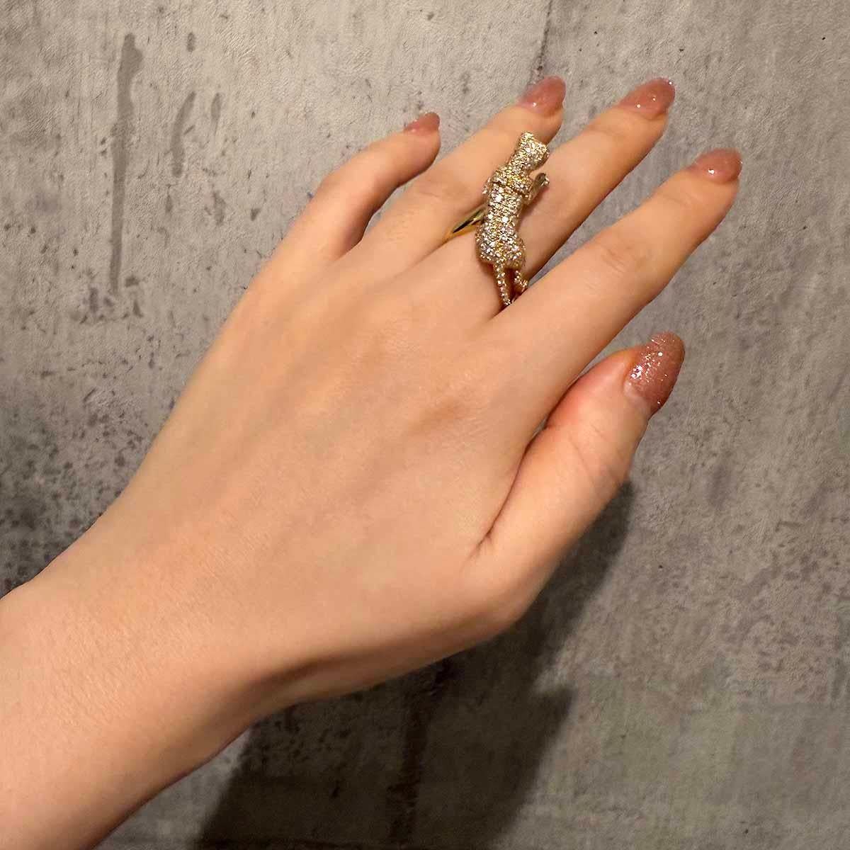 Cartier Panthere Sookie Diamond Emerald Onyx 18K Yellow Gold Ring US 7 For Sale 8