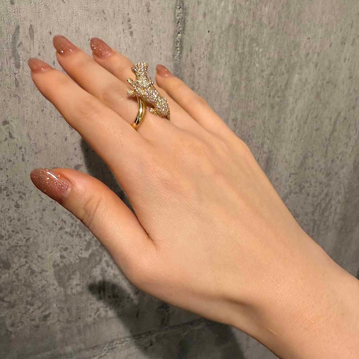 Cartier Panthere Sookie Diamond Emerald Onyx 18K Yellow Gold Ring US 7 For Sale 9