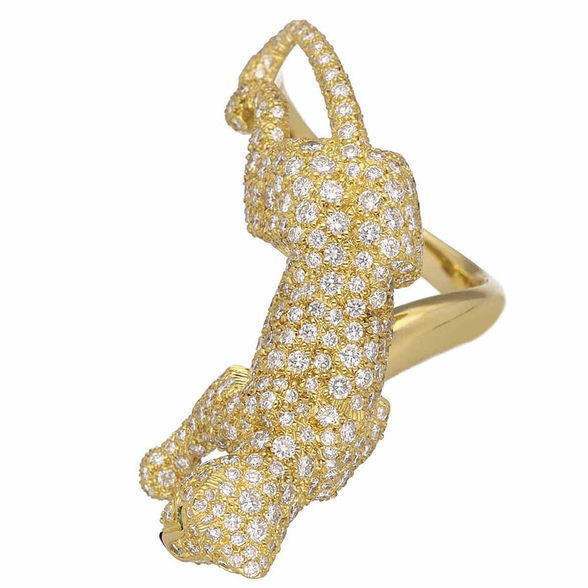 Cartier Panthere Sookie Ring Diamant Smaragd Onyx 18 Karat Gelbgold US Größe 7 Damen im Angebot