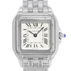 Cartier Panthere Square Face Silver Dial Steel Quartz Ladies Watch WSPN0006