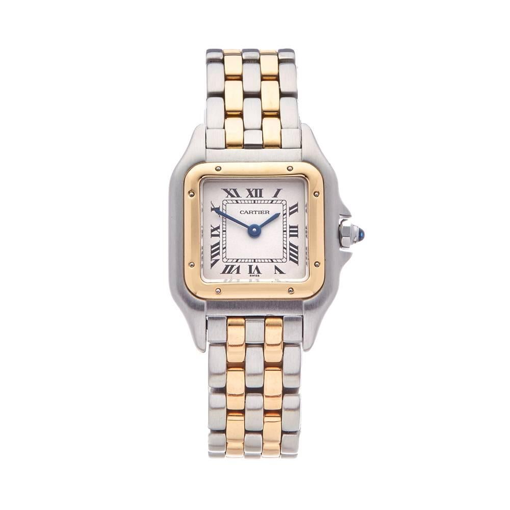 Cartier Panthere Stainless Steel and 18 Karat Yellow Gold Women's W25029B6