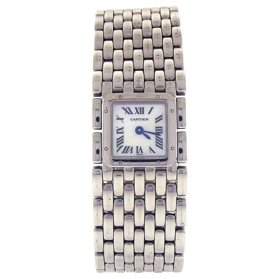 Cartier Panthere Stainless Steel MOP Dial Swiss Quartz Ladies Watch 2420 For Sale