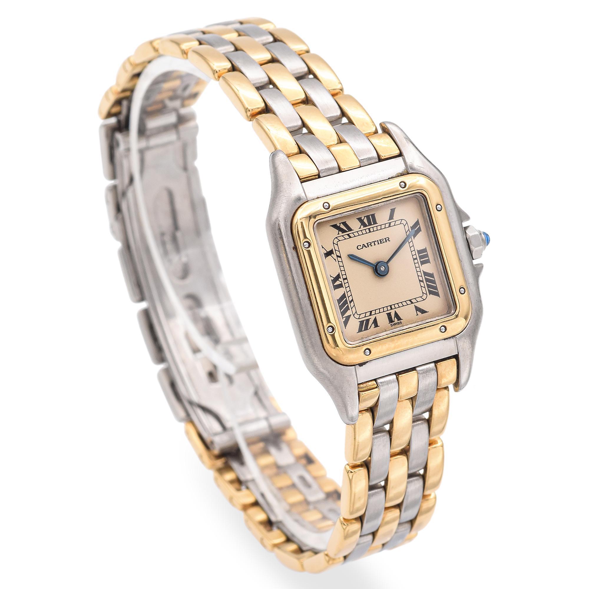 Montre femme Cartier Panthère Steel 18K Gold Three Row Gold Quartz 1
