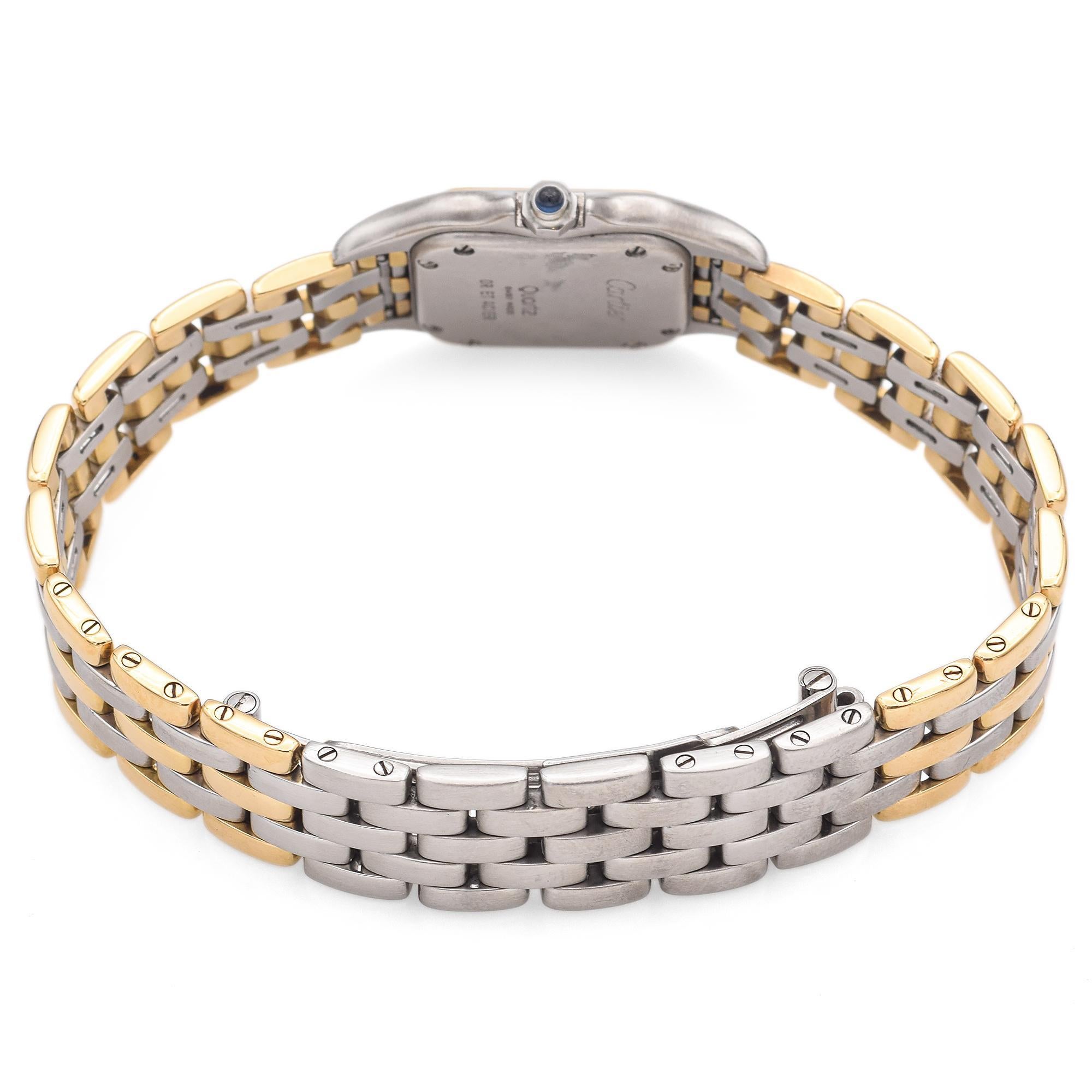 Montre femme Cartier Panthère Steel 18K Gold Three Row Gold Quartz 2