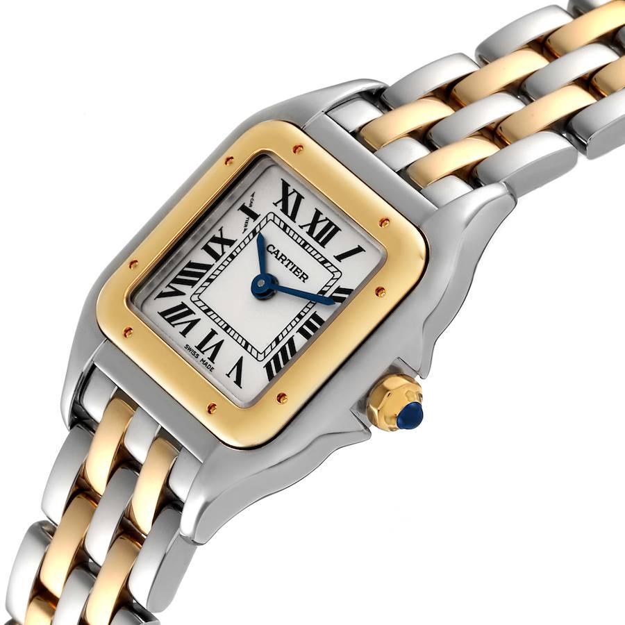 Cartier Panthere Steel Yellow Gold 2 Row Ladies Watch W2PN0006 Box Card In Excellent Condition In Atlanta, GA