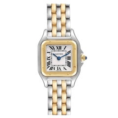 Cartier Panthere Stahl Gelbgold 2-reihige Damenuhr W2PN0006 Box Card