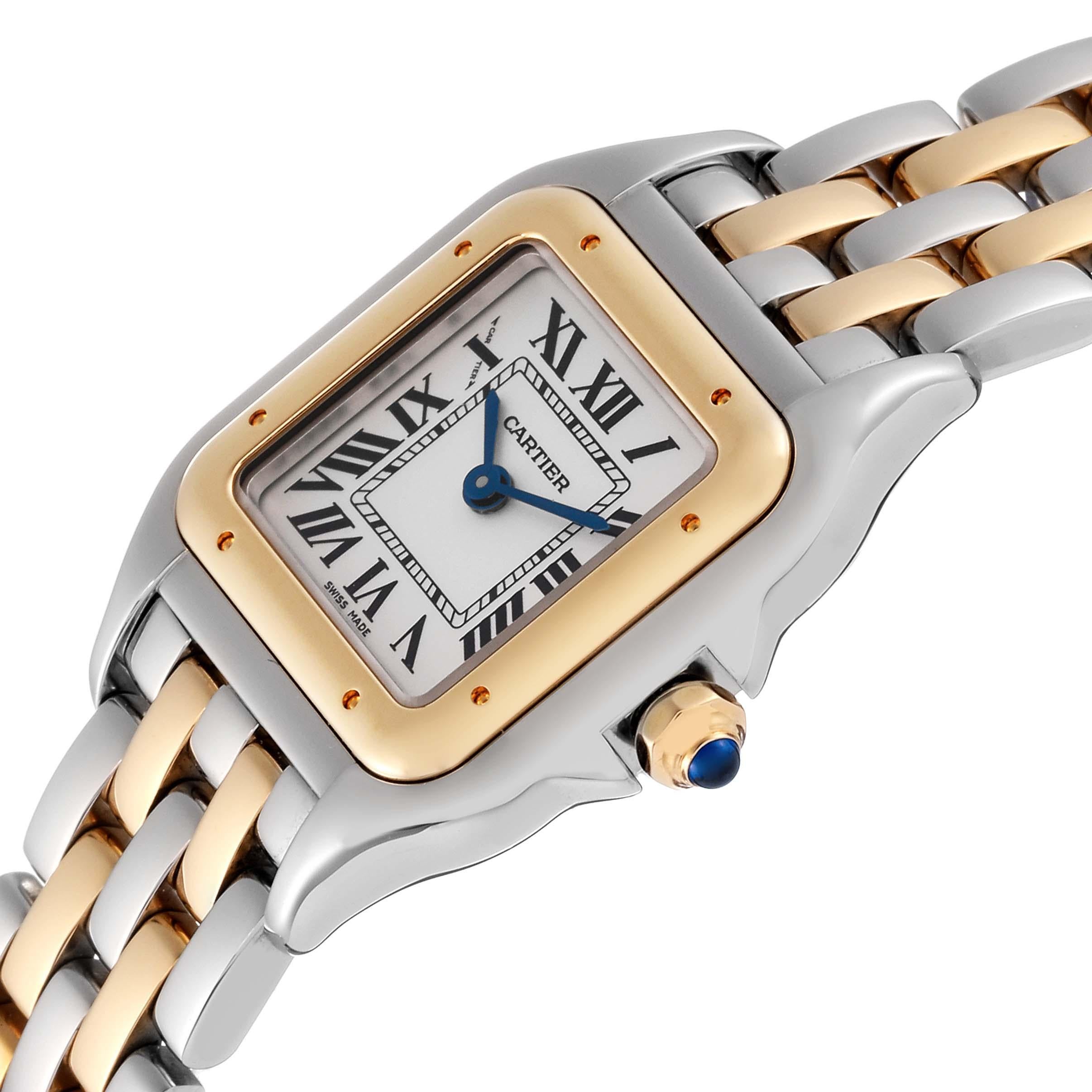 Cartier Panthere Steel Yellow Gold 2 Row Ladies Watch W2PN0006 Box Papers 1