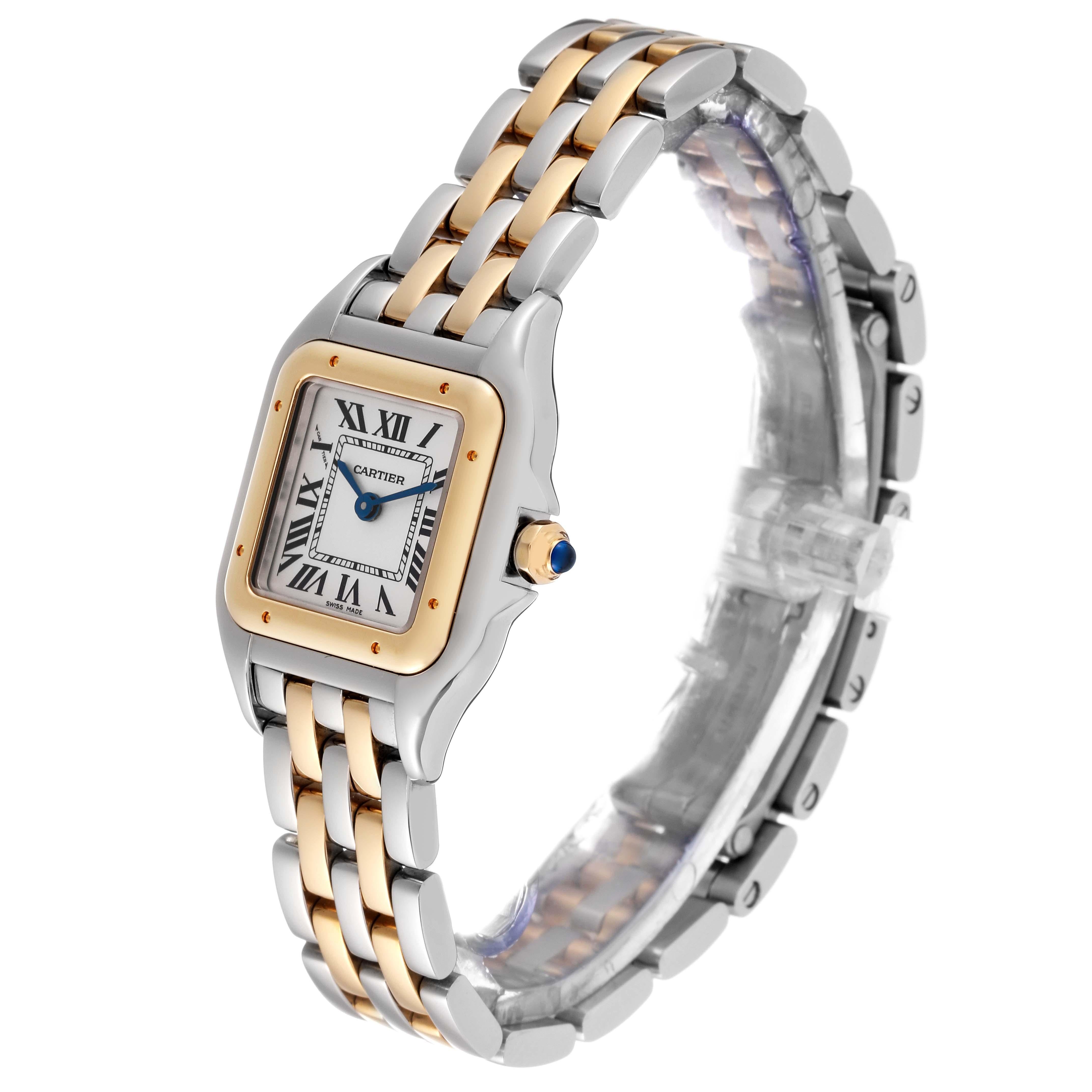 Cartier Panthere Steel Yellow Gold 2 Row Ladies Watch W2PN0006 Box Papers 4