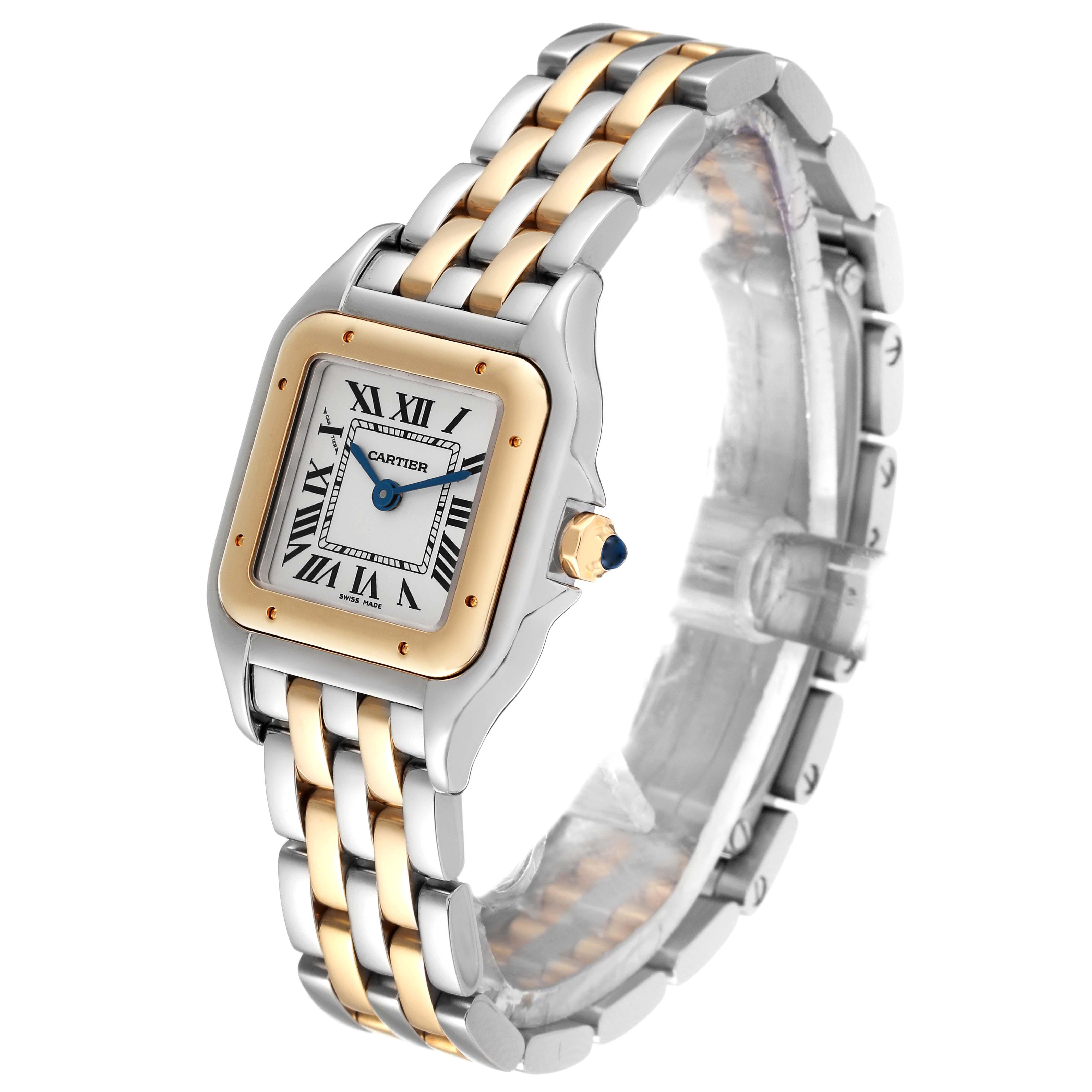 Women's Cartier Panthere Steel Yellow Gold 2 Row Ladies Watch W2PN0006 Card
