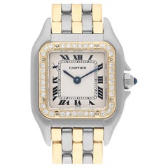 Cartier Panthère STEEL YELLOW GOLD 3 ROW BRACELET DIAMOND LADIES WATCH 1057917