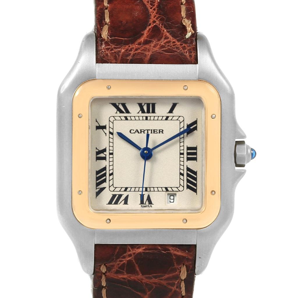 Cartier Panthere Steel Yellow Gold Brown Unisex Watch W25028B5 Box 1